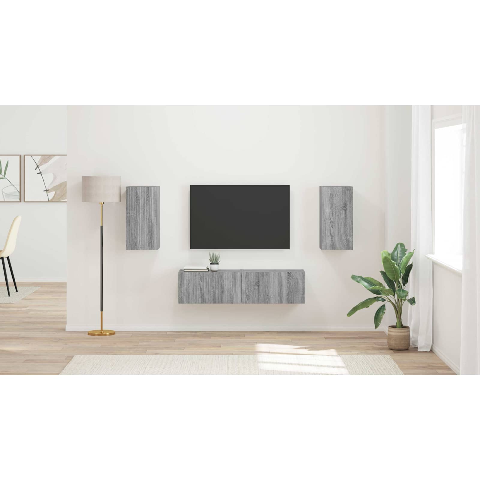 TV skapīšu komplekts 4 gab. Pelēks Sonoma apstrādāta koksne