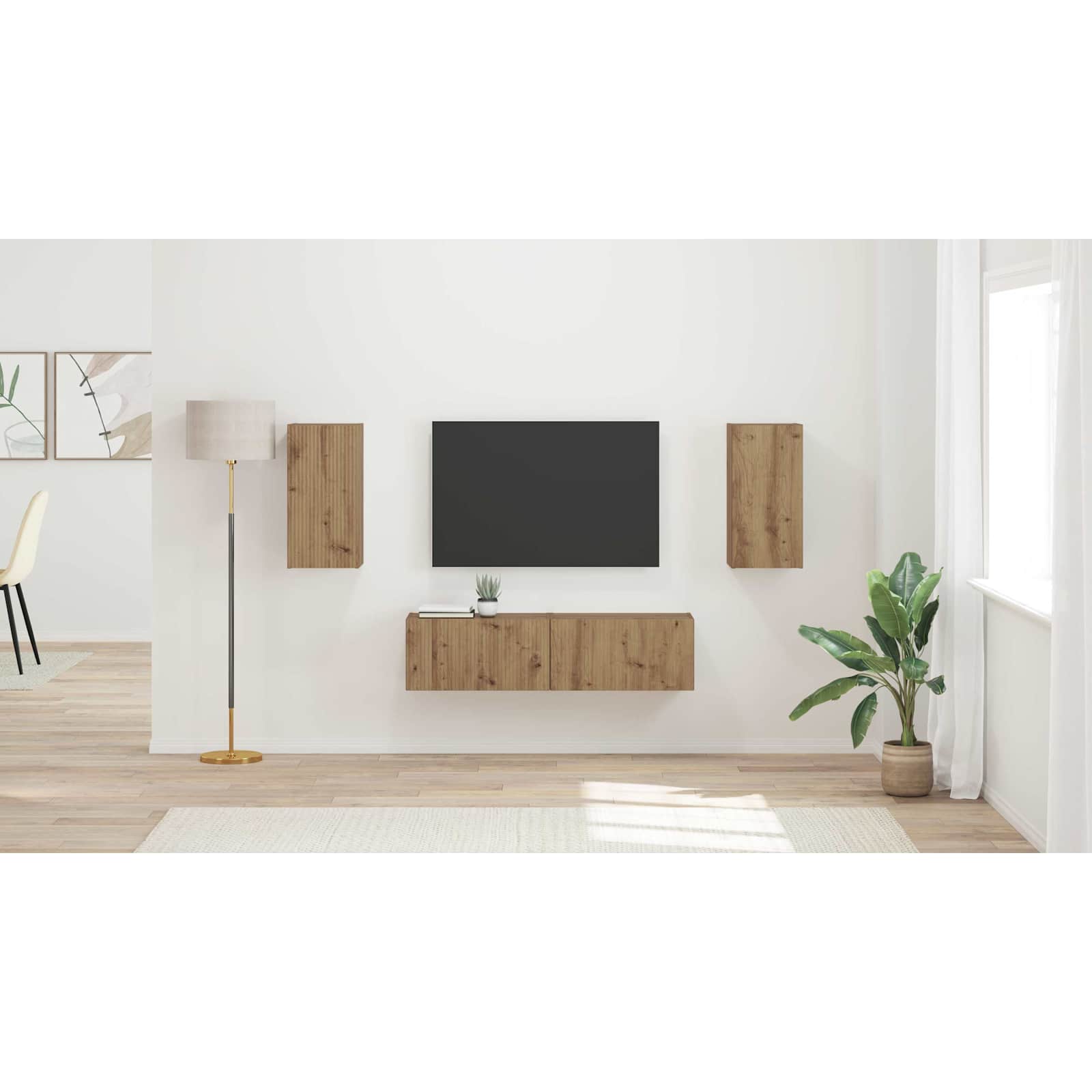 TV spintelių komplektas 4 pcs Amatininkų ąžuolas