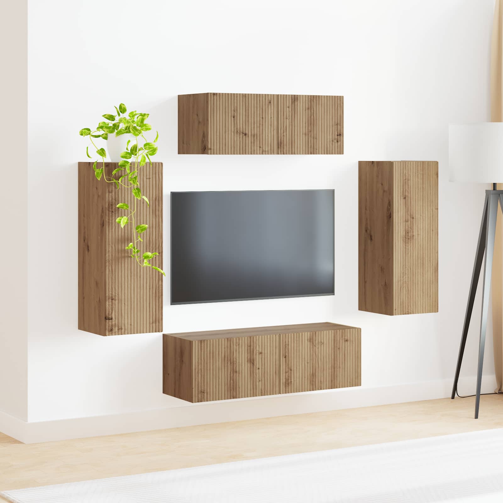 TV spintelių komplektas 4 pcs Amatininkų ąžuolas