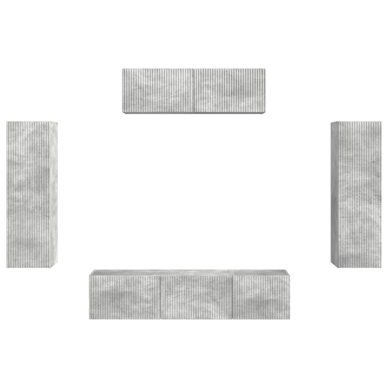 3 pcs Concrete grey