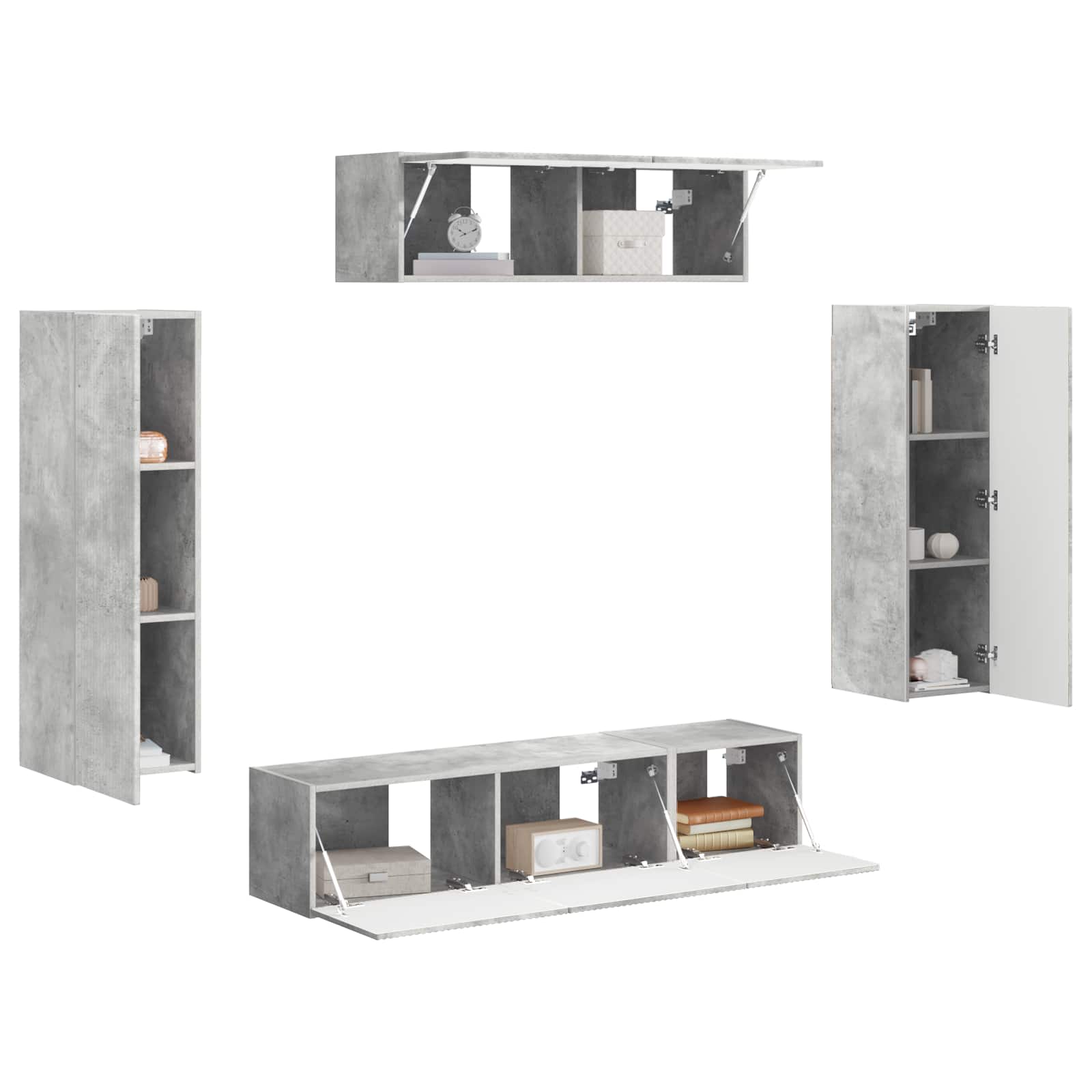 3 pcs Concrete grey