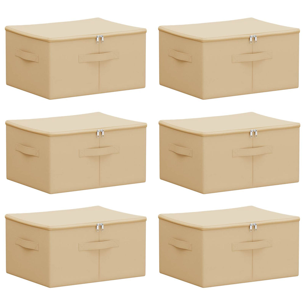 Saugojimo dėžė 6 pcs Kreminė 43 x 34 x 23 cm Neaustinis audinys