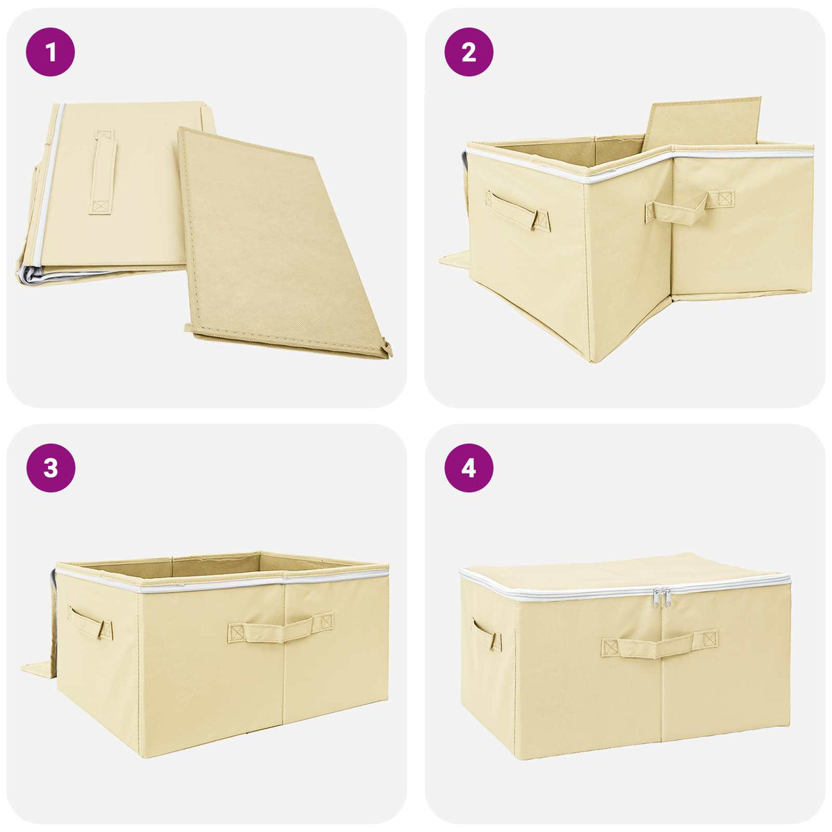 Saugojimo dėžė 6 pcs Kreminė 43 x 34 x 23 cm Neaustinis audinys