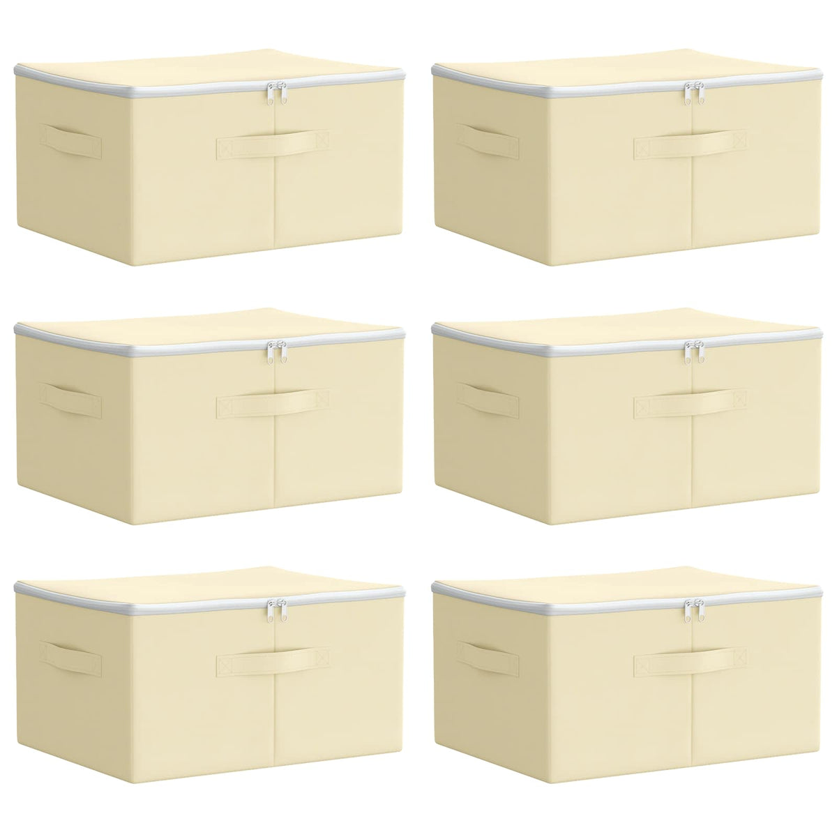 Saugojimo dėžė 6 pcs Kreminė 50 x 30 x 25 cm Neaustinis audinys