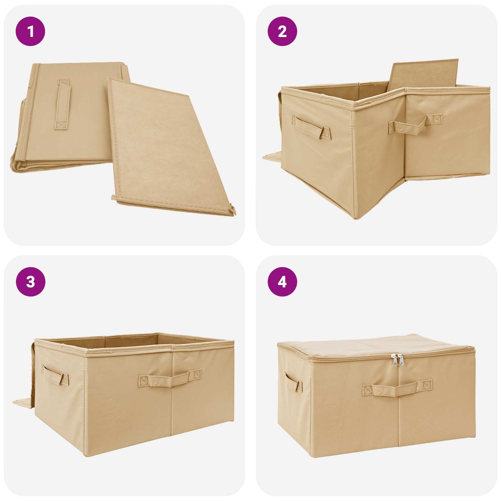 Saugojimo dėžė 24 pcs Kreminė 50 x 30 x 25 cm
