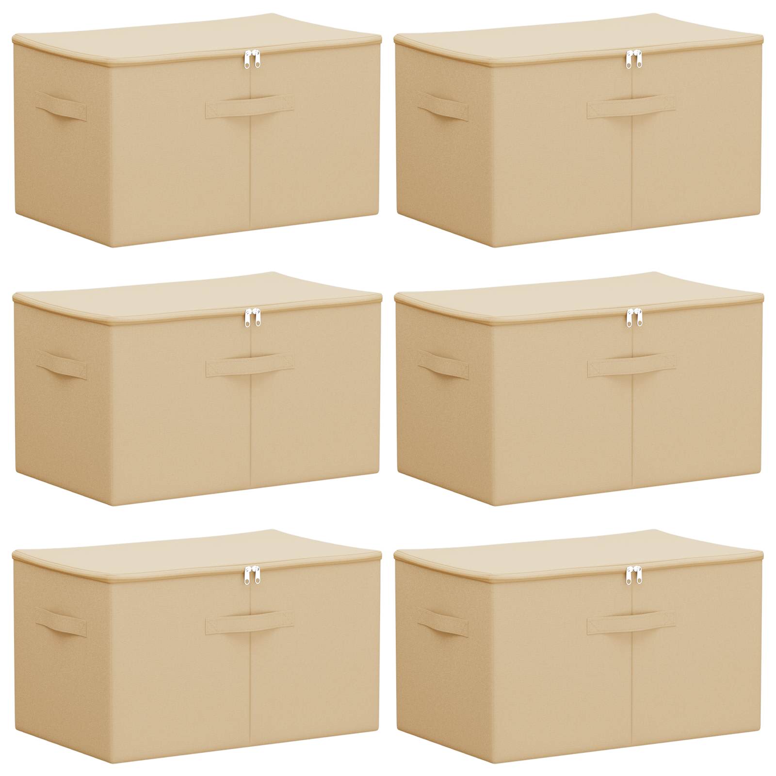 Saugojimo dėžė 6 pcs Kreminė 55 x 35 x 32 cm Neaustinis audinys