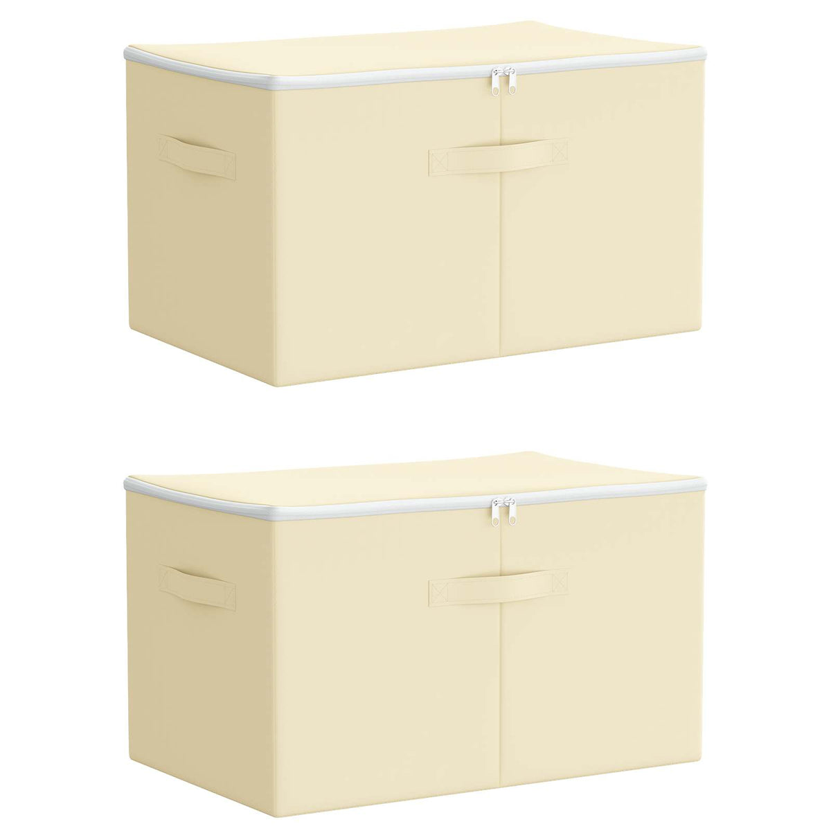 Saugojimo dėžė 2 pcs Kreminė 60 x 43 x 35 cm Neaustinis audinys