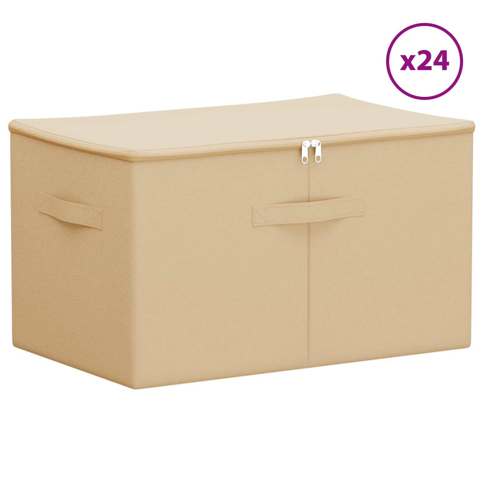 Saugojimo dėžė 24 pcs Kreminė 60 x 43 x 35 cm