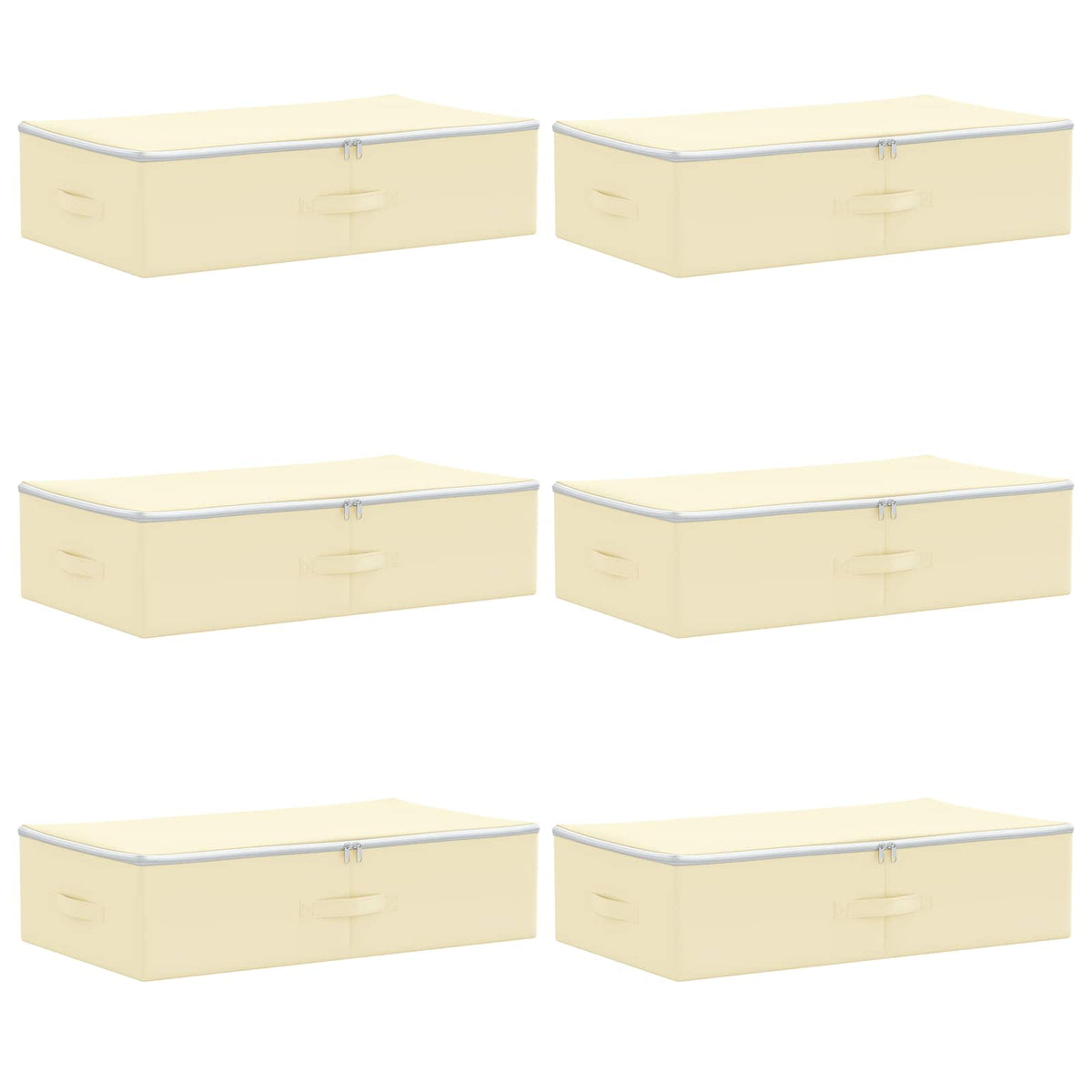 Saugojimo dėžė 6 pcs Kreminė 70 x 40 x 18 cm Neaustinis audinys