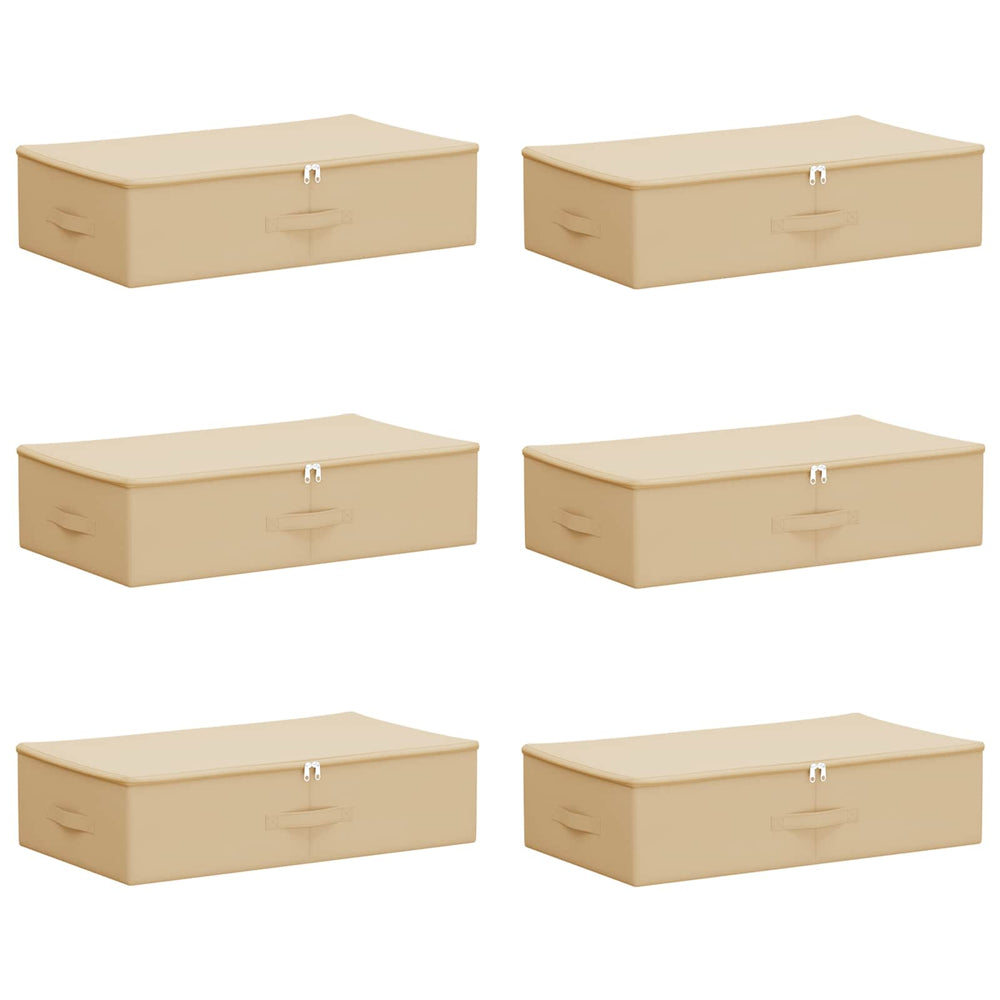 Saugojimo dėžė 6 pcs Kreminė 70 x 40 x 18 cm Neaustinis audinys