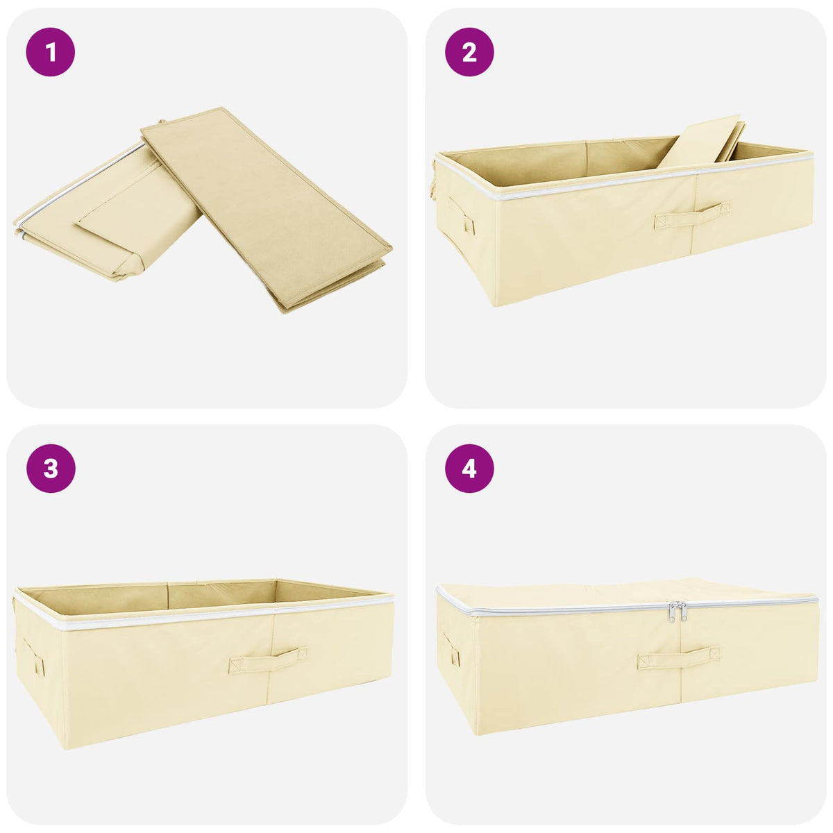 Saugojimo dėžė 6 pcs Kreminė 70 x 40 x 18 cm Neaustinis audinys