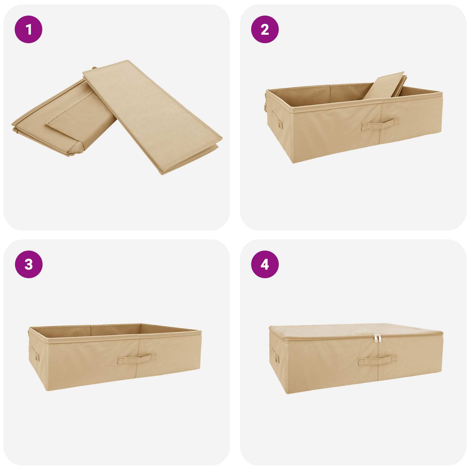 Saugojimo dėžė 24 pcs Kreminė 70 x 40 x 18 cm