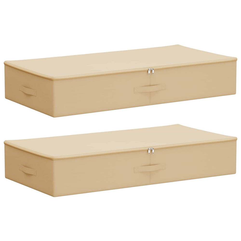 Saugojimo dėžė 2 pcs Kreminė 90 x 48 x 15 cm Neaustinis audinys