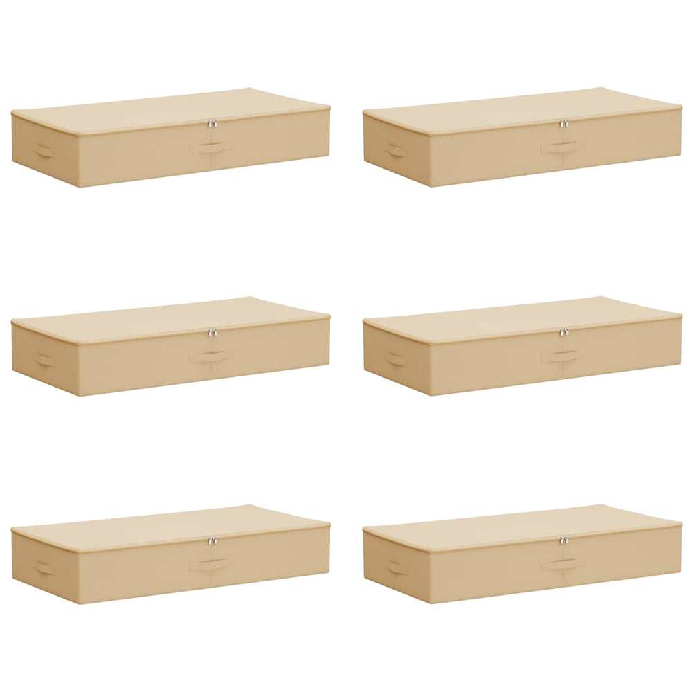 Saugojimo dėžė 6 pcs Kreminė 90 x 48 x 15 cm Neaustinis audinys