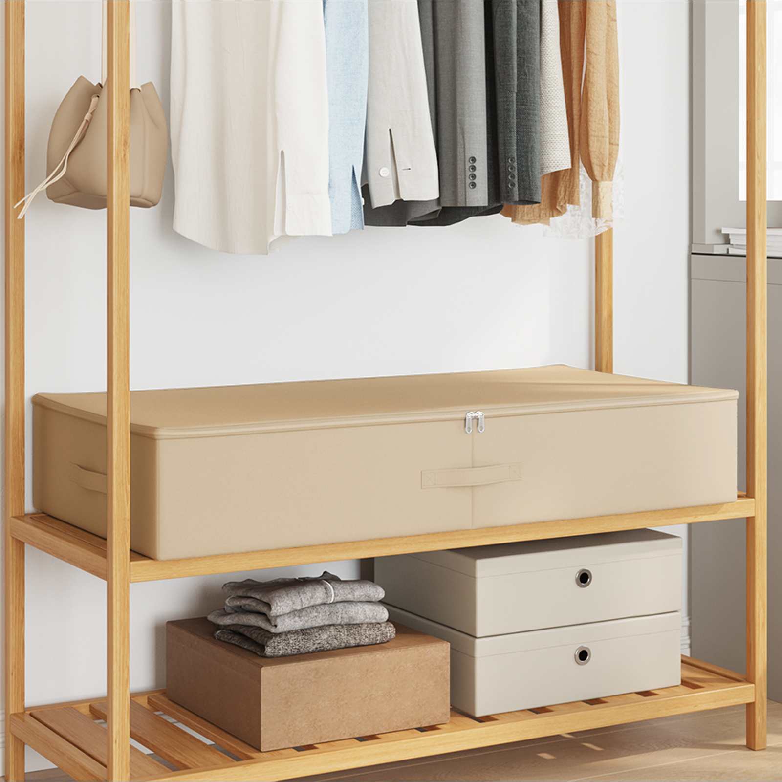 Saugojimo dėžė 24 pcs Kreminė 100 x 50 x 18 cm