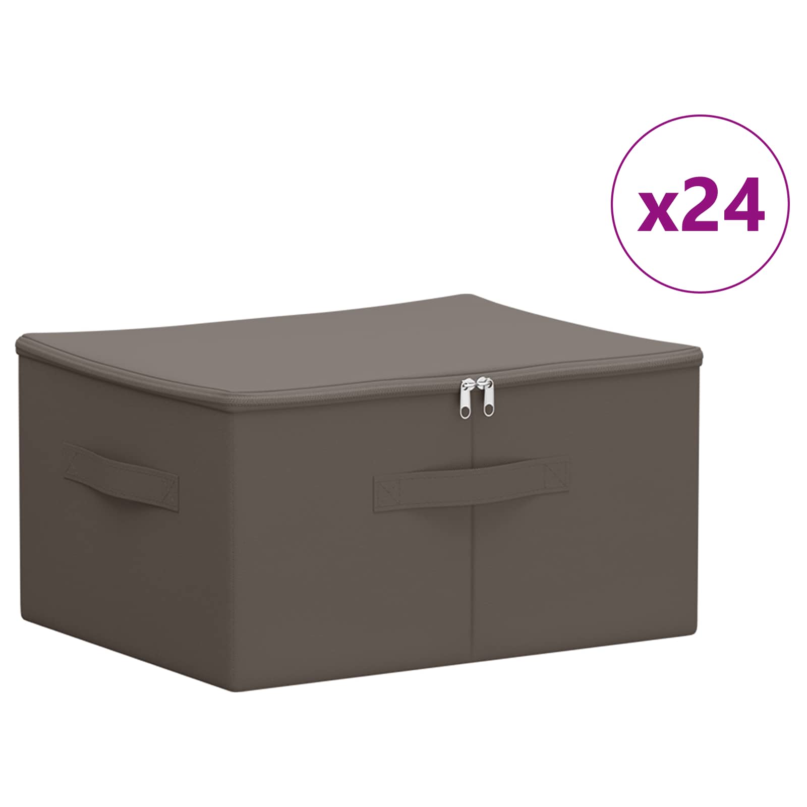 Saugojimo dėžė 24 pcs Pilka 50 x 30 x 25 cm Neaustinis audinys