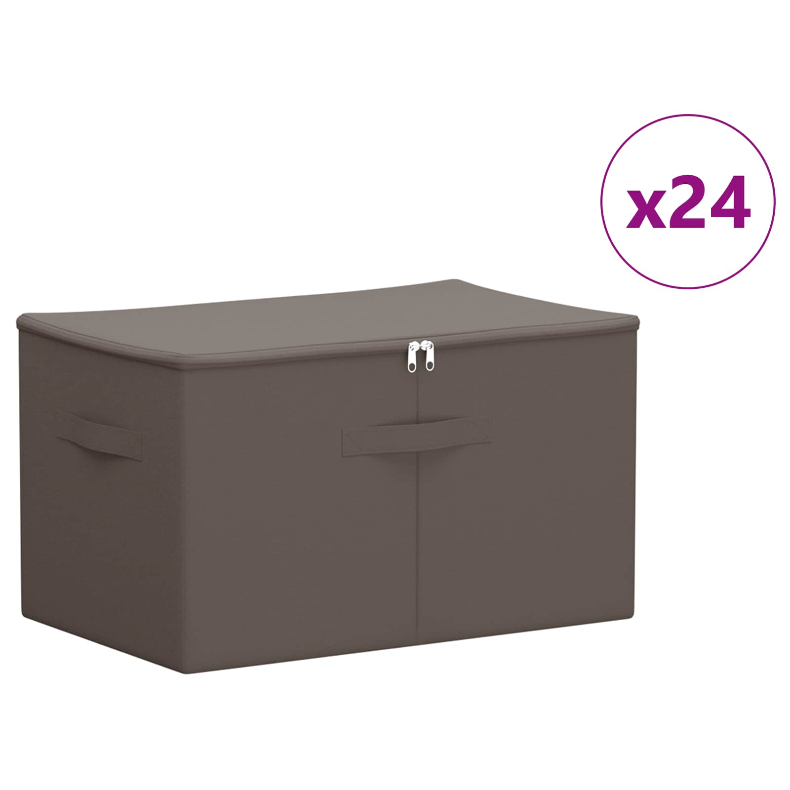 Saugojimo dėžė 24 pcs Pilka 55 x 35 x 32 cm Neaustinis audinys