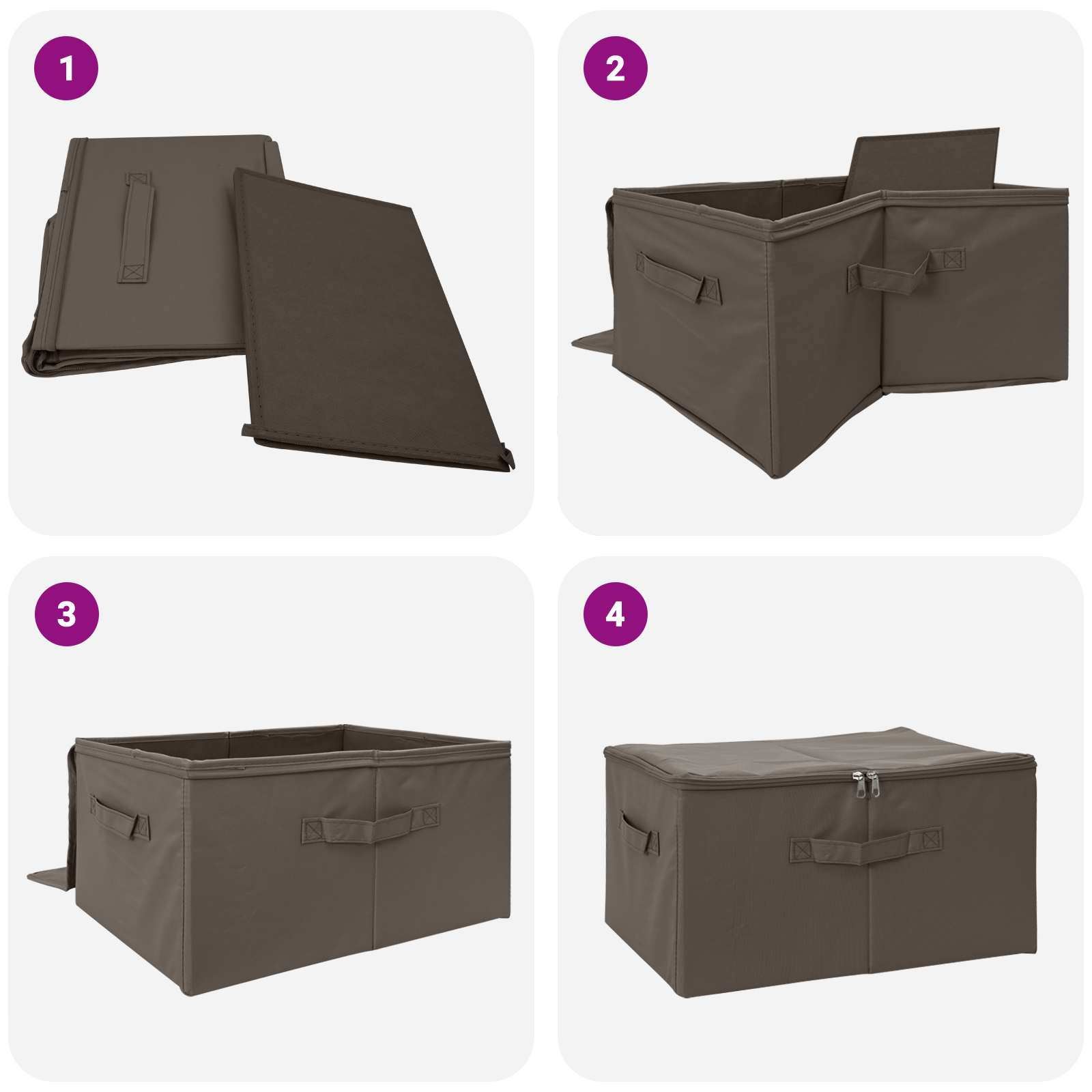 Saugojimo dėžė 24 pcs Pilka 55 x 35 x 32 cm Neaustinis audinys