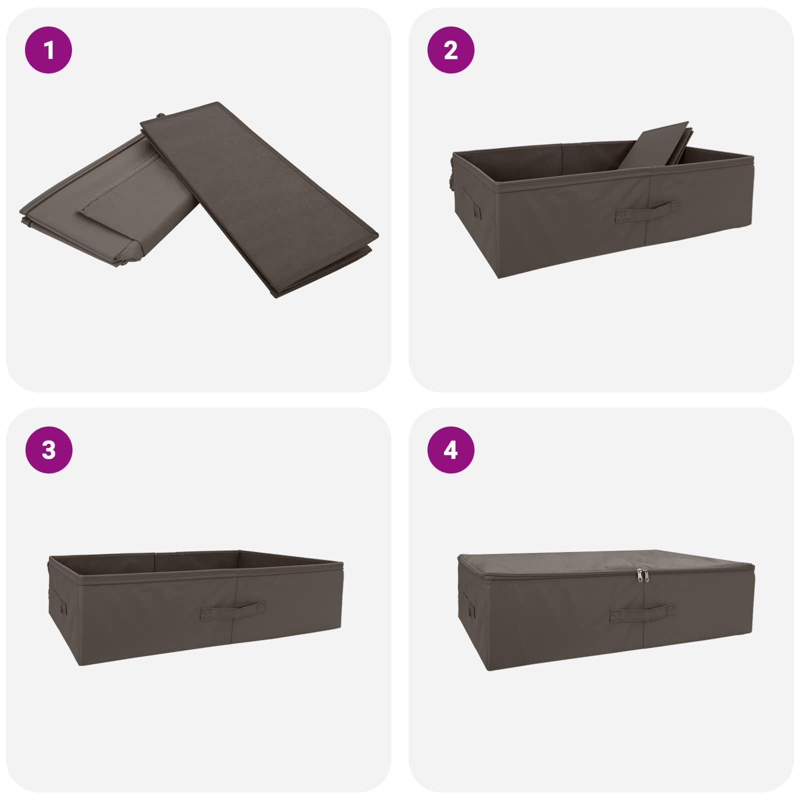 Saugojimo dėžė 24 pcs Pilka 70 x 40 x 18 cm Neaustinis audinys