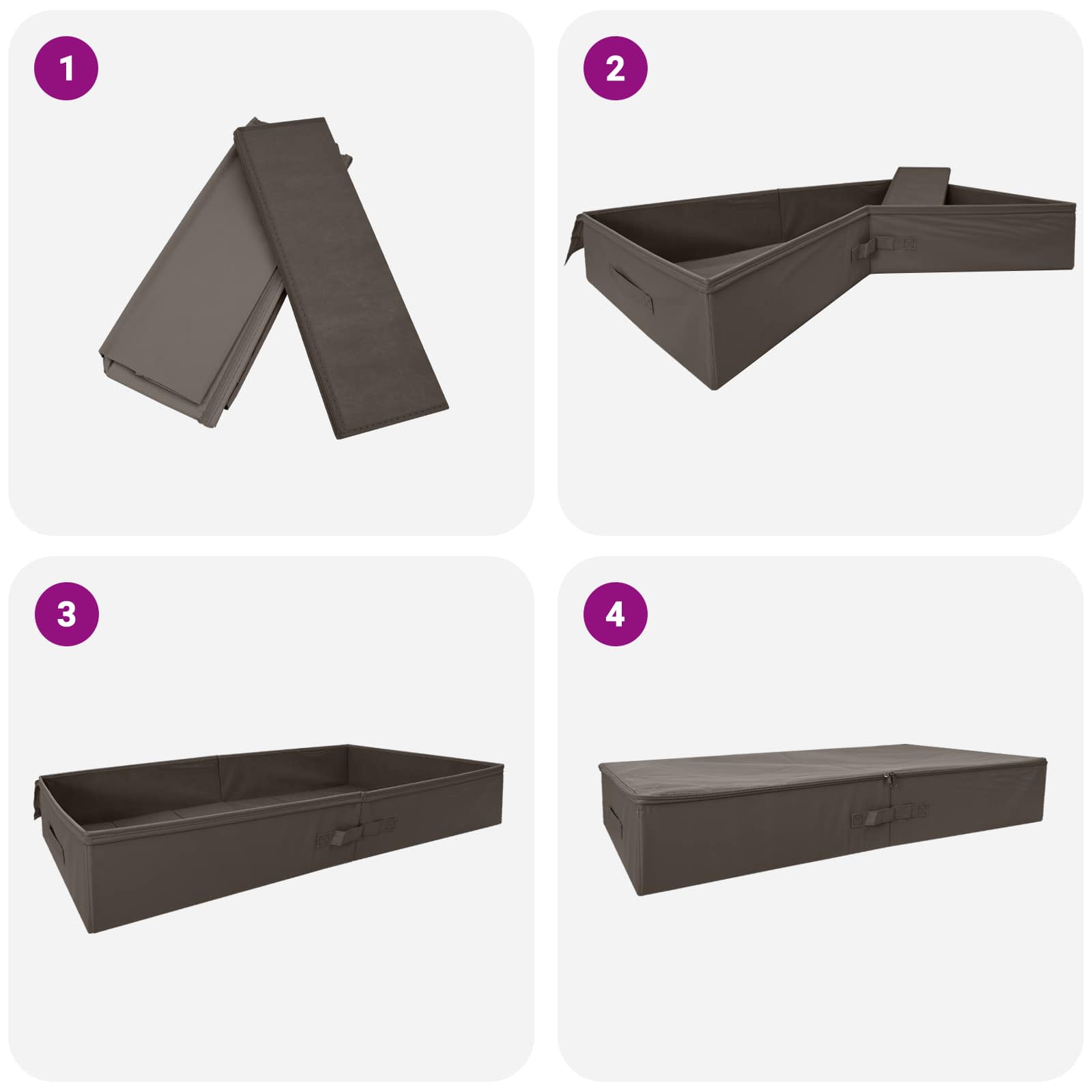 Saugojimo dėžė 24 pcs Pilka 90 x 48 x 15 cm Neaustinis audinys