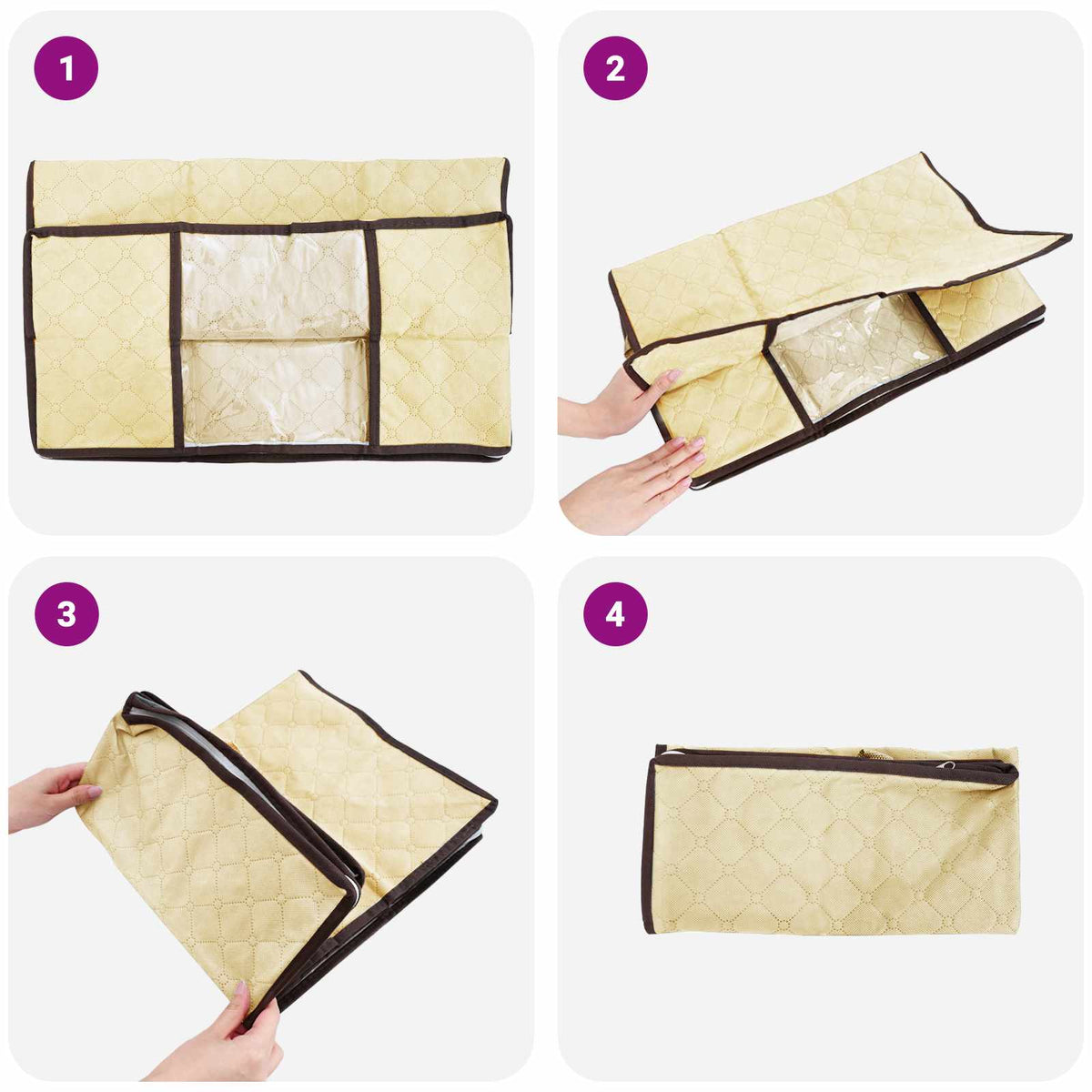 Saugojimo dėžė su skaidriu šoniniu langu 6 pcs Kreminė