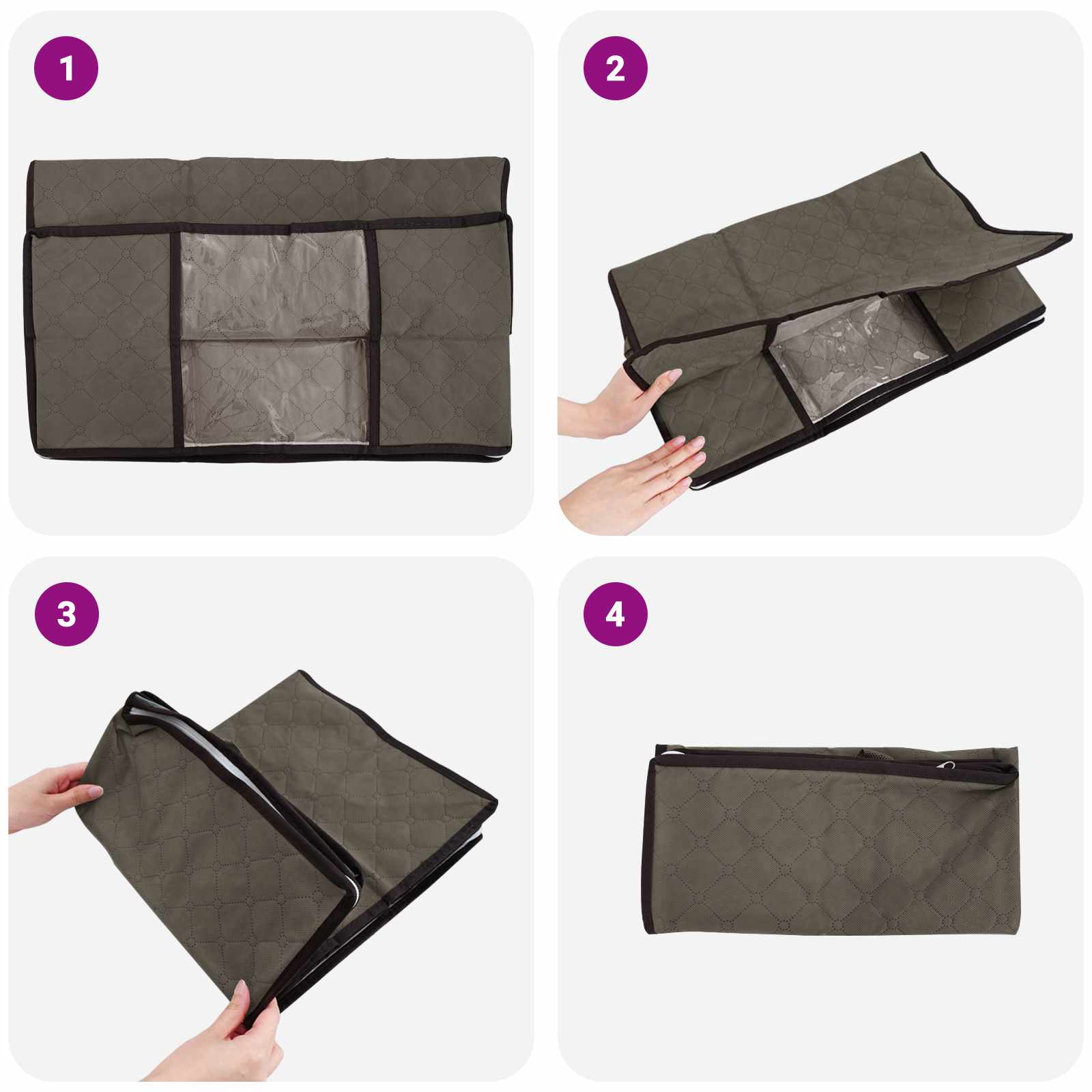 Saugojimo dėžė su skaidriu šoniniu langu 6 pcs Pilka