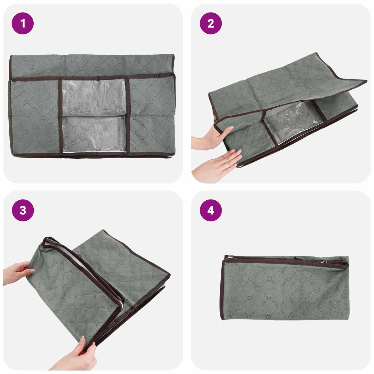 Saugojimo dėžė su skaidriu šoniniu langu 6 pcs Pilka