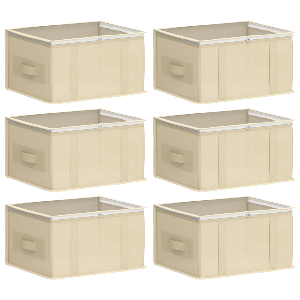 Saugojimo dėžė su permatomu viršutiniu langu 6 pcs Kreminė