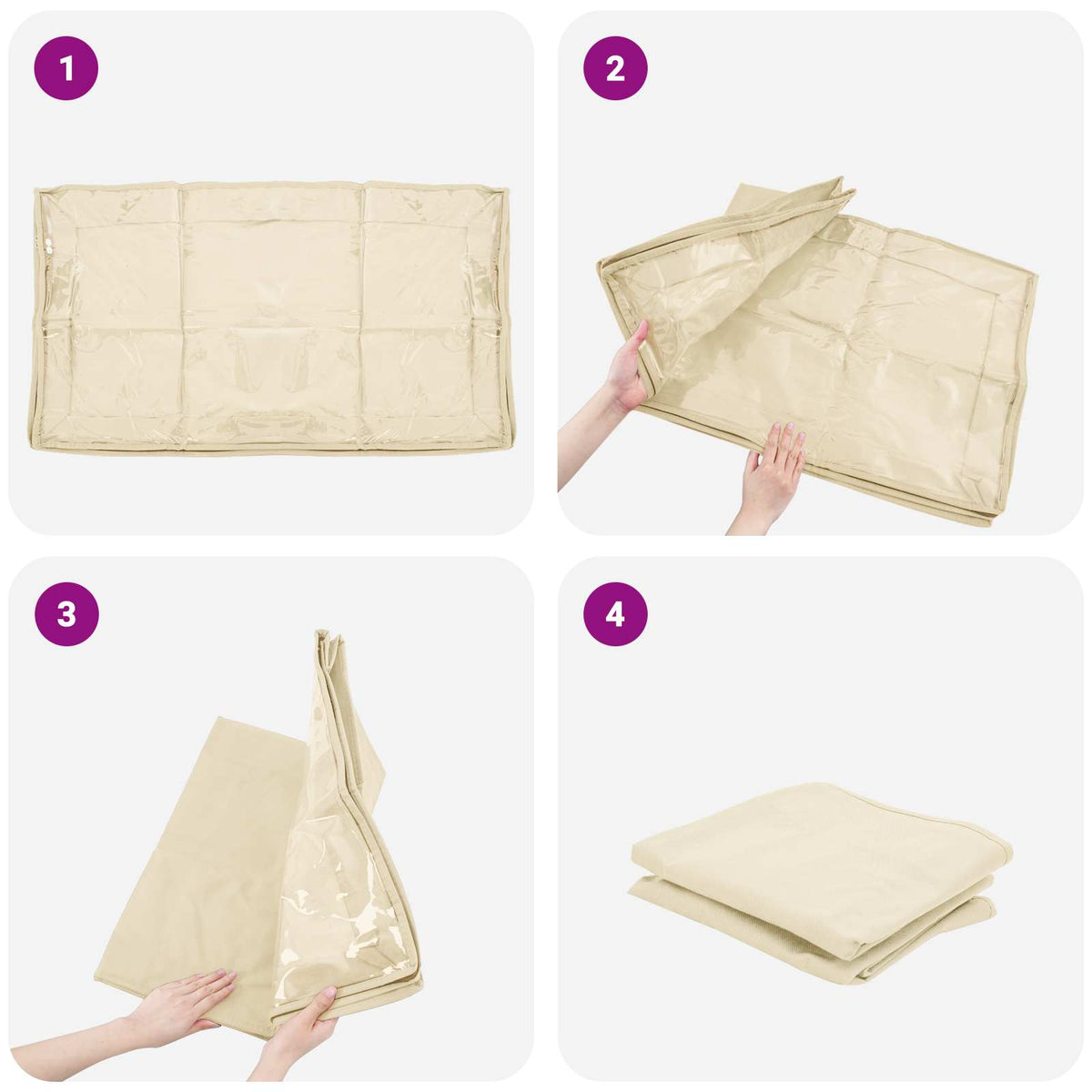 Saugojimo dėžė su permatomu viršutiniu langu 6 pcs Kreminė