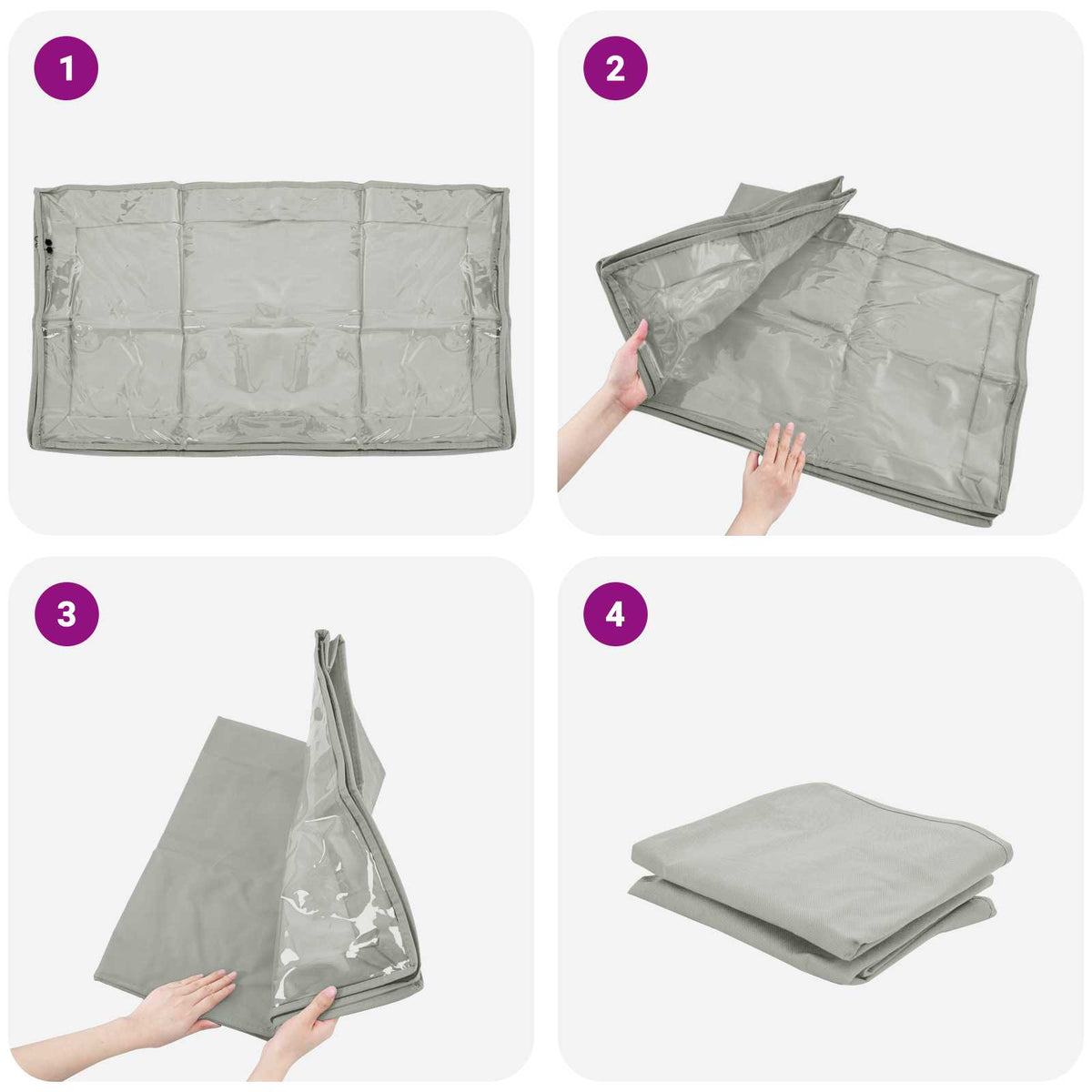 Saugojimo dėžė su permatomu viršutiniu langu 6 pcs Pilka