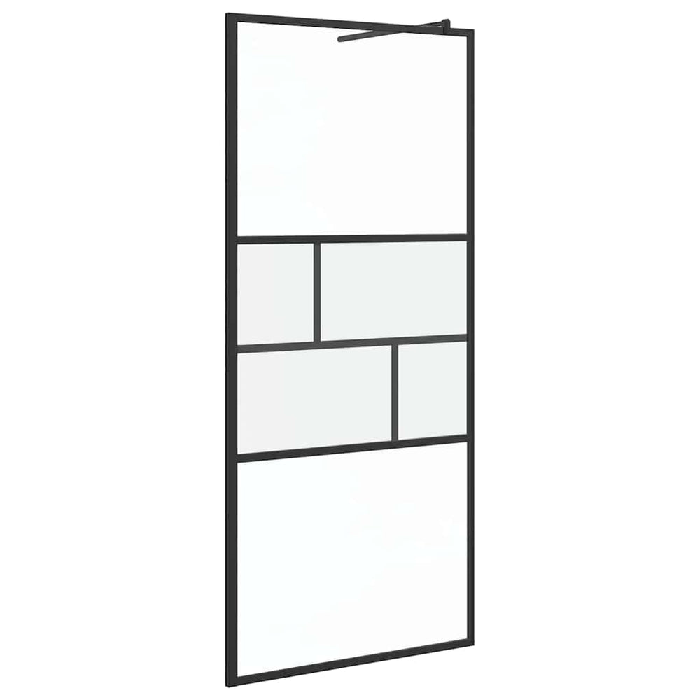 Walk-in Shower Screen Black 80 x 195 x 0.5 cm Glass and Aluminium