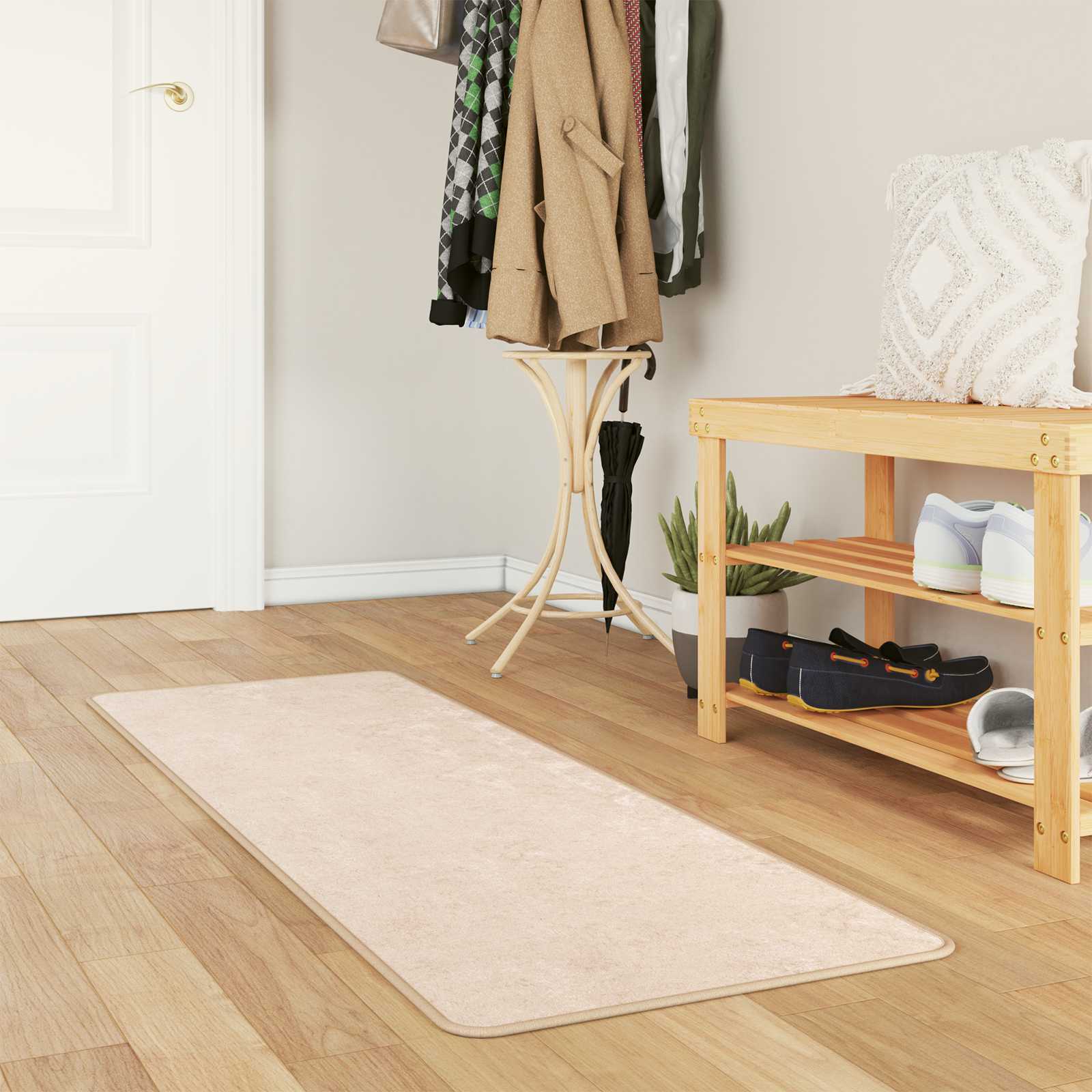 Kilimas Spauda Kreminė 150 x 50 cm Poliesteris ir PVC