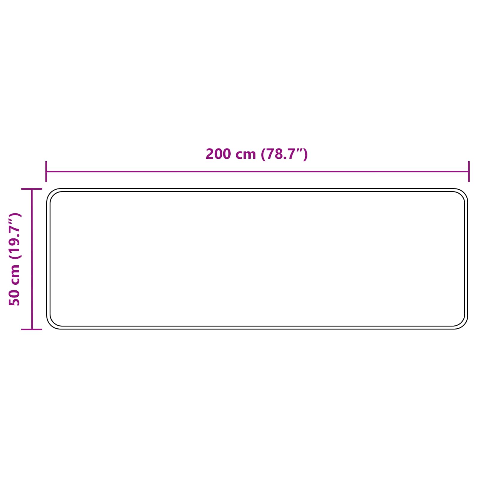 Paklājs Spauda Krēmkrāsas 200 x 50 cm Poliesters un PVC