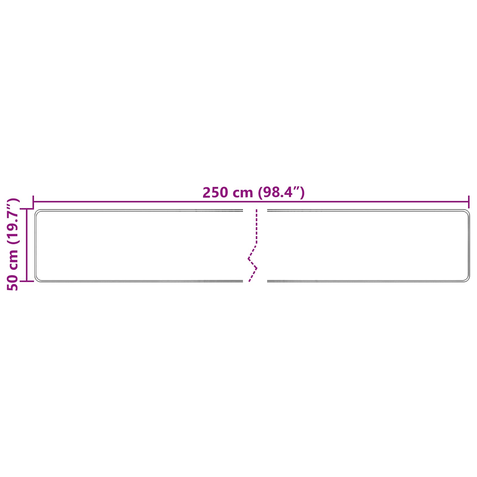 Kilimas Spauda Kreminė 250 x 50 cm Poliesteris ir PVC