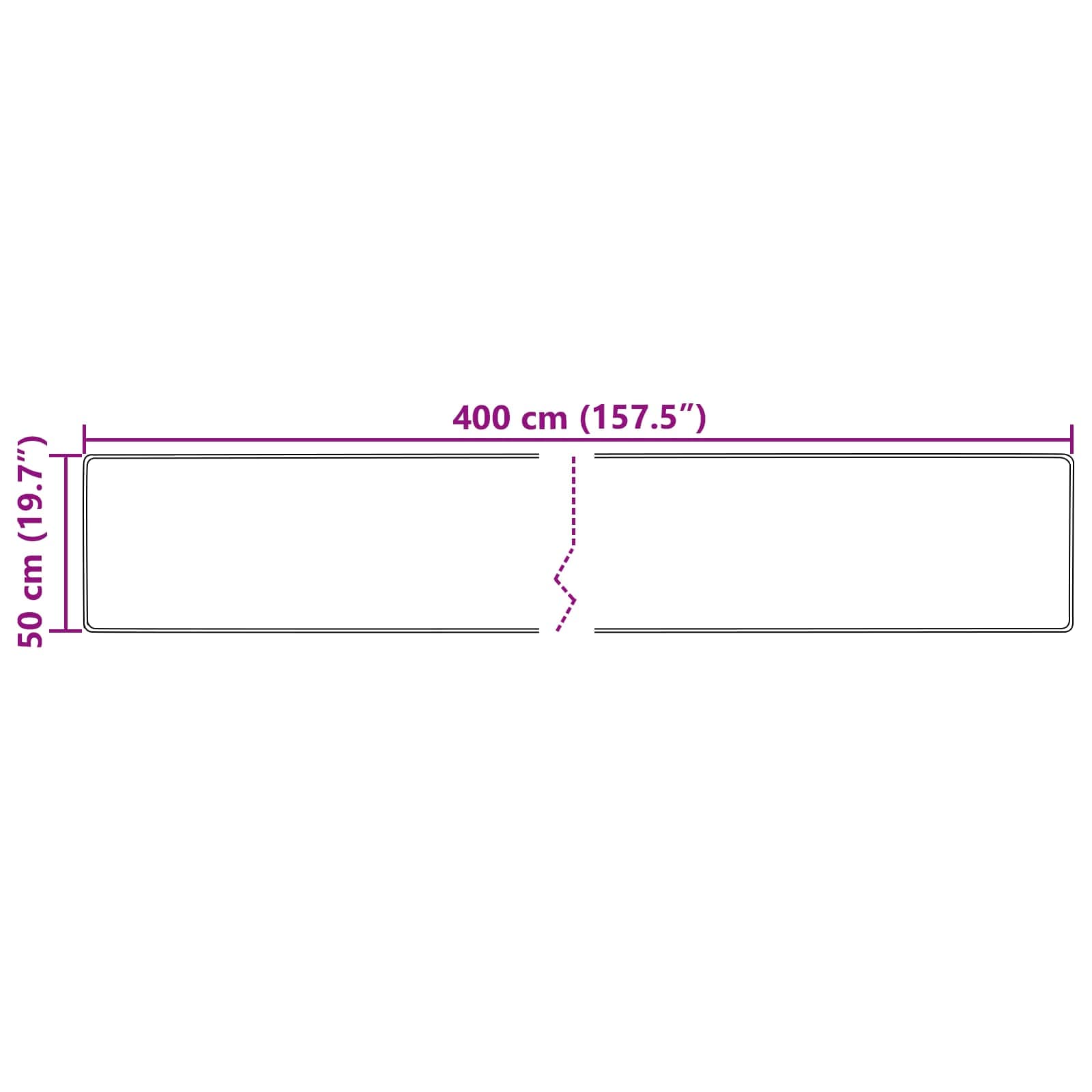 Kilimas Spauda Kreminė 400 x 50 cm Poliesteris ir PVC