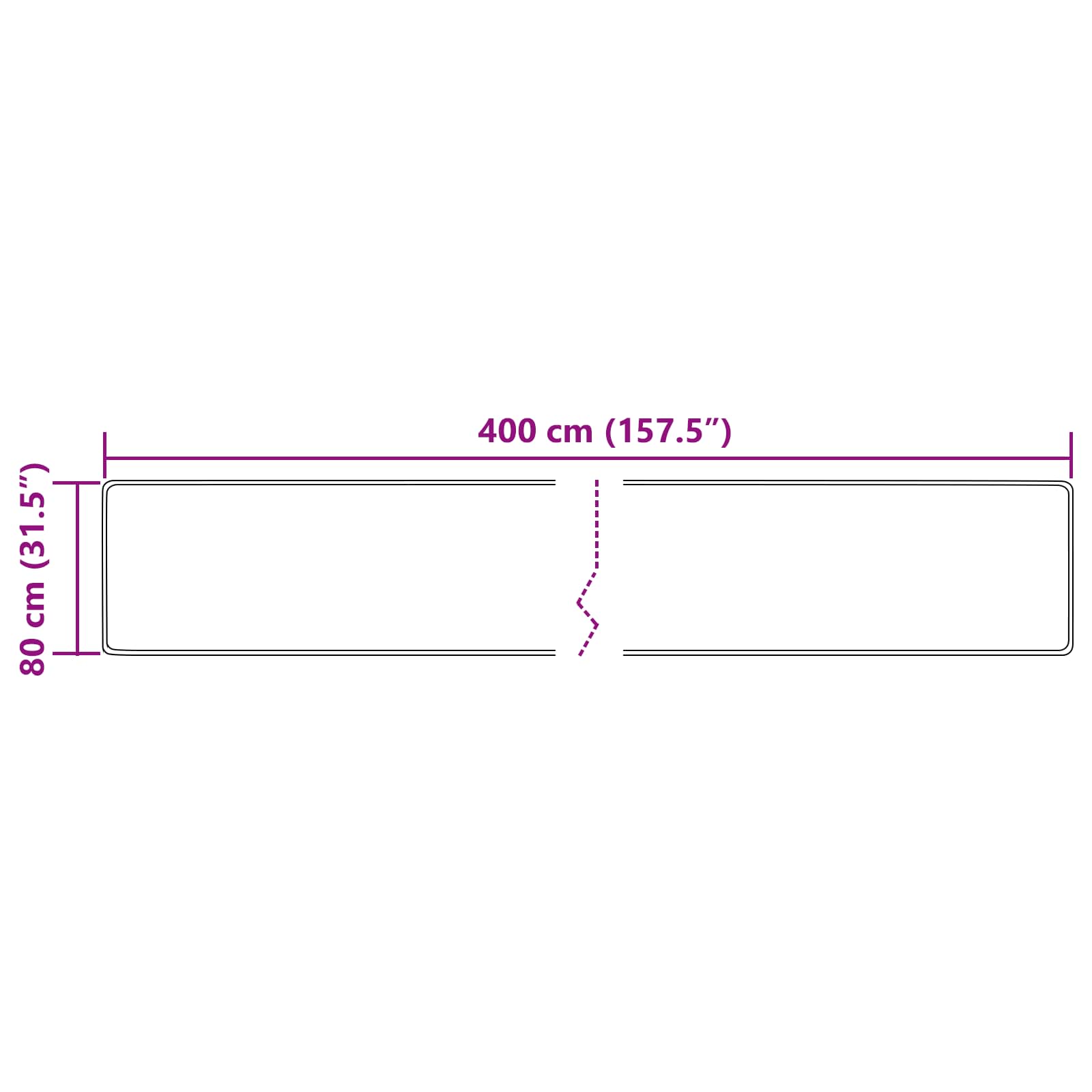 Kilimėlis MARSA Kreminė 80 x 400 cm Poliesteris ir PVC