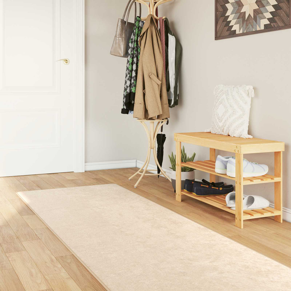 Kilimėlis MARSA Kreminė 100 x 300 cm Poliesteris ir PVC