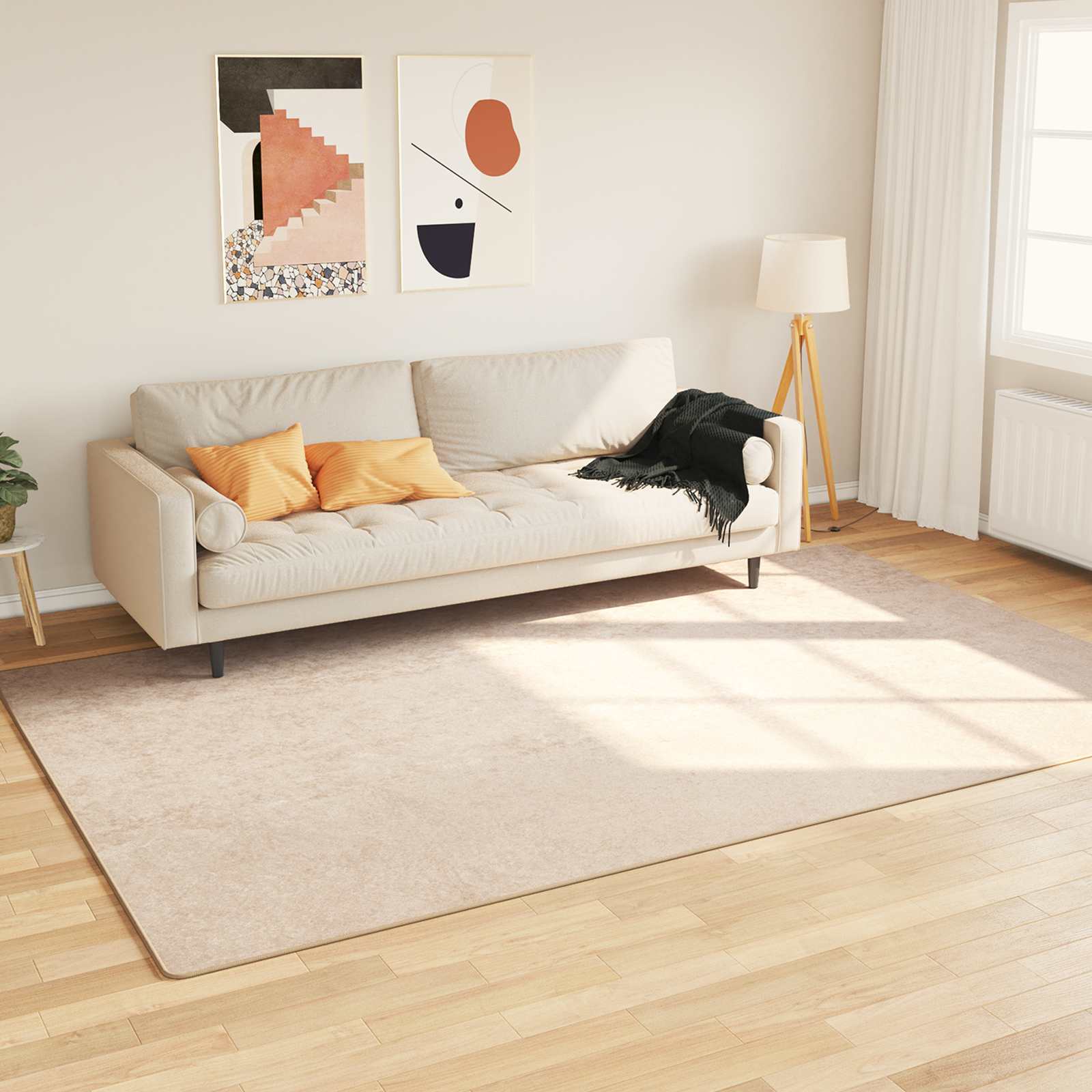 Kilimas Spauda Kreminė 300 x 190 cm Poliesteris ir PVC