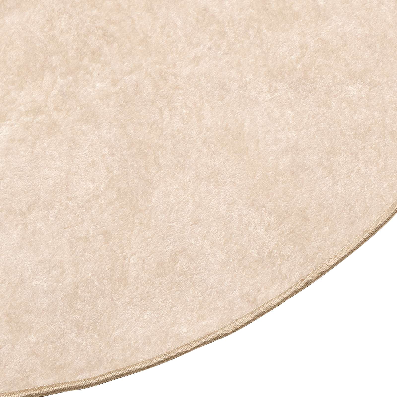 Printed Rug Cream Ø 120 cm Polyester and PVC