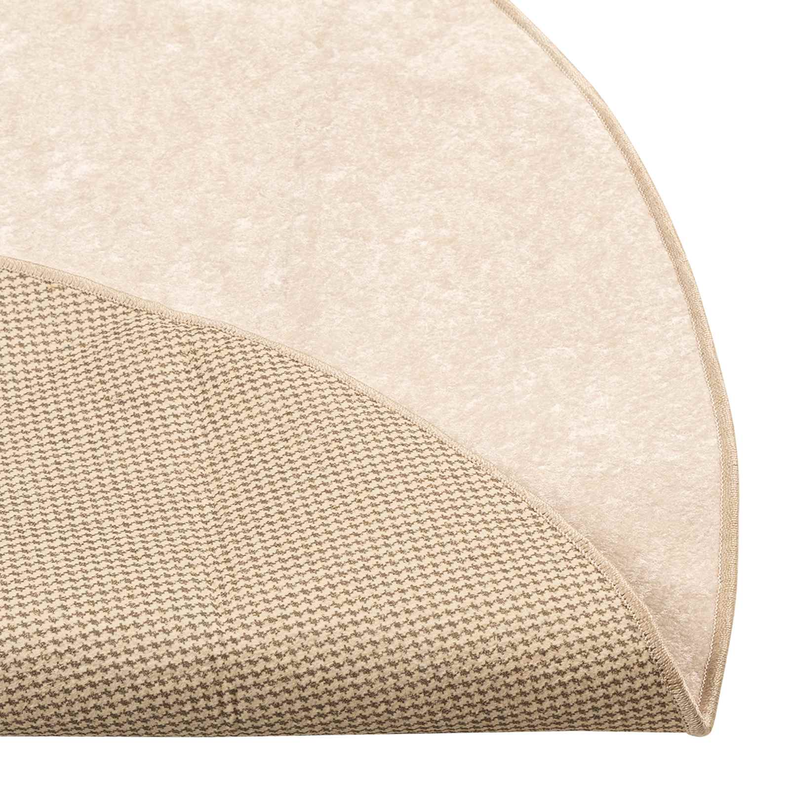 Printed Rug Cream Ø 120 cm Polyester and PVC
