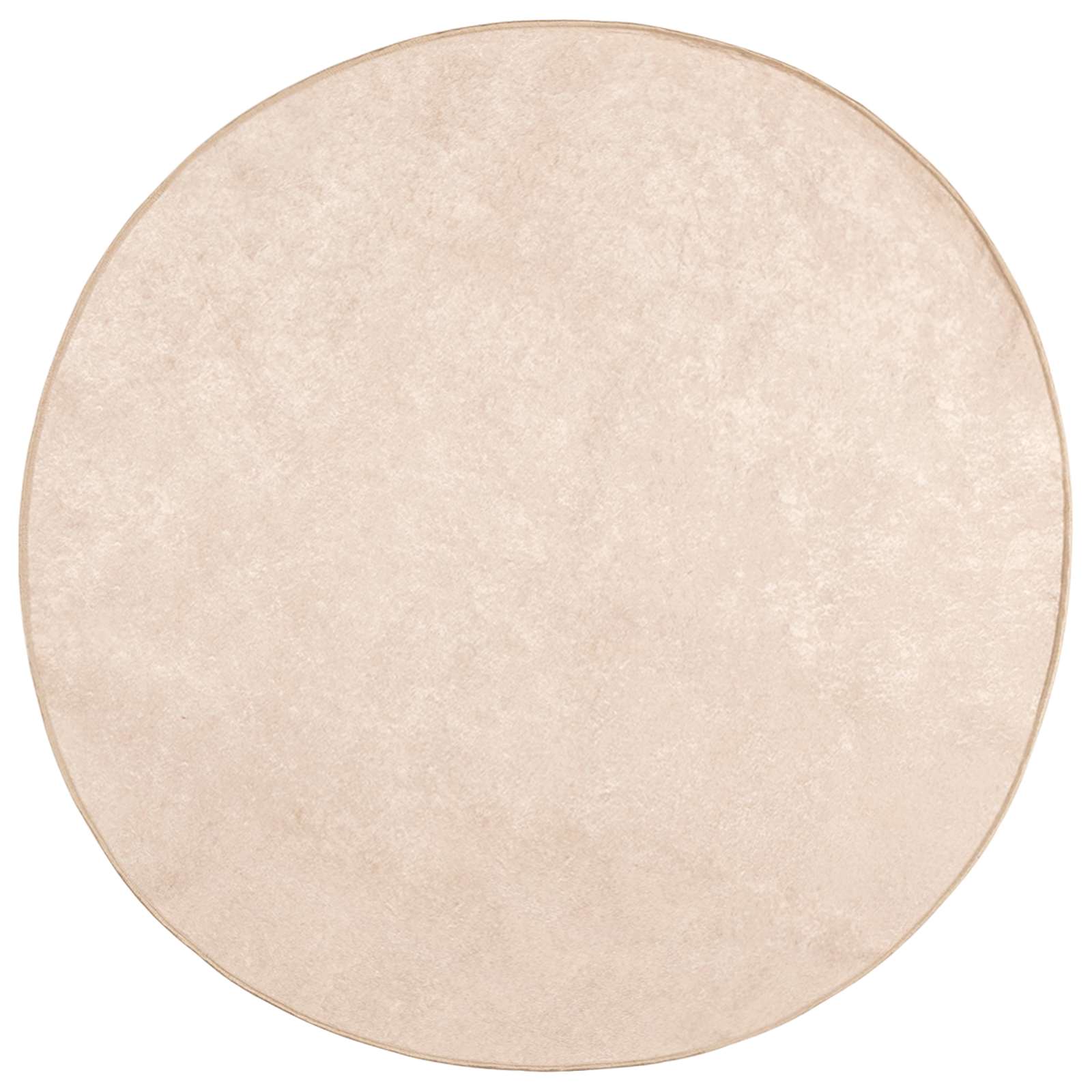 Printed Rug Cream Ø 120 cm Polyester and PVC