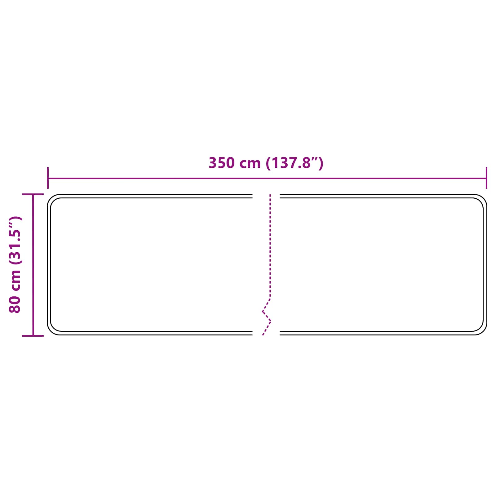 Paklājs MARSA Smilšu 80 x 350 cm Poliesteris un PVH