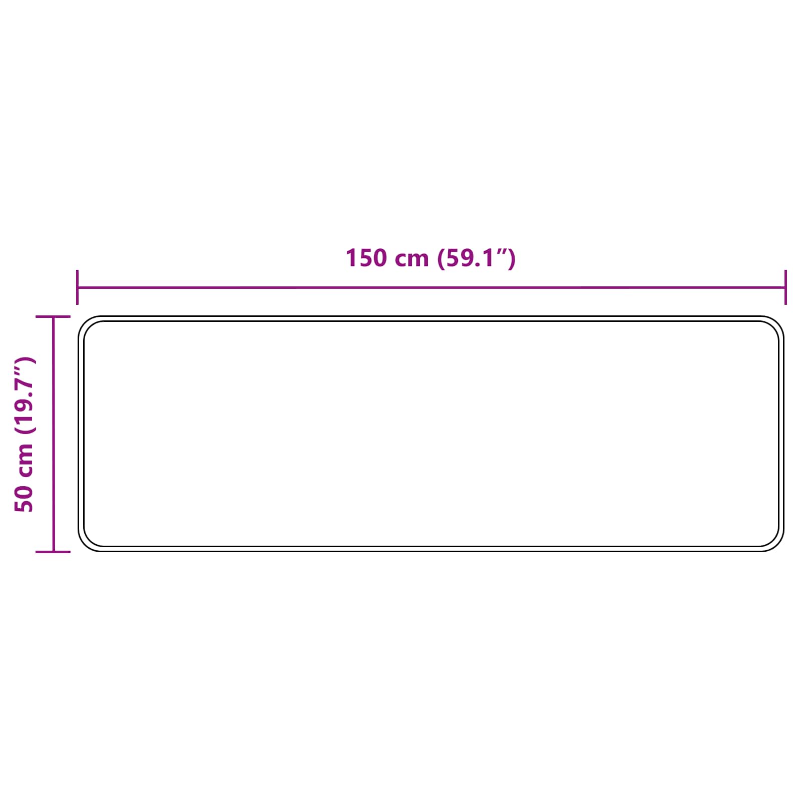 Kilimėlis MARSA Antracitas 150 x 50 cm Poliesteris ir PVC