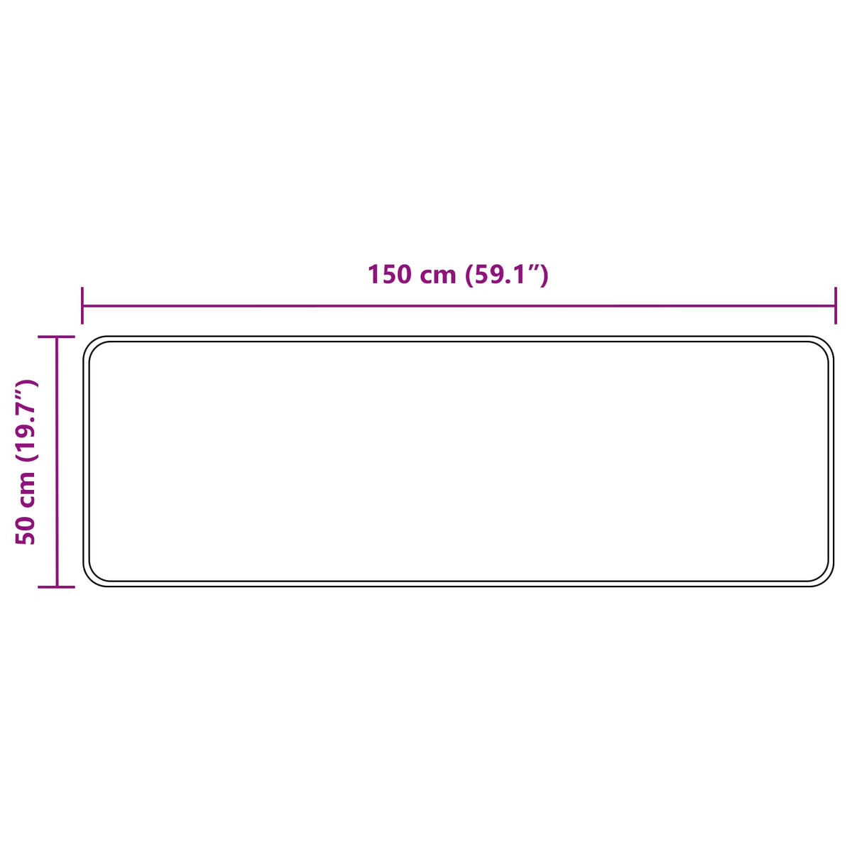 Kilimėlis MARSA Pilka 50 x 150 cm Poliesteris ir PVC