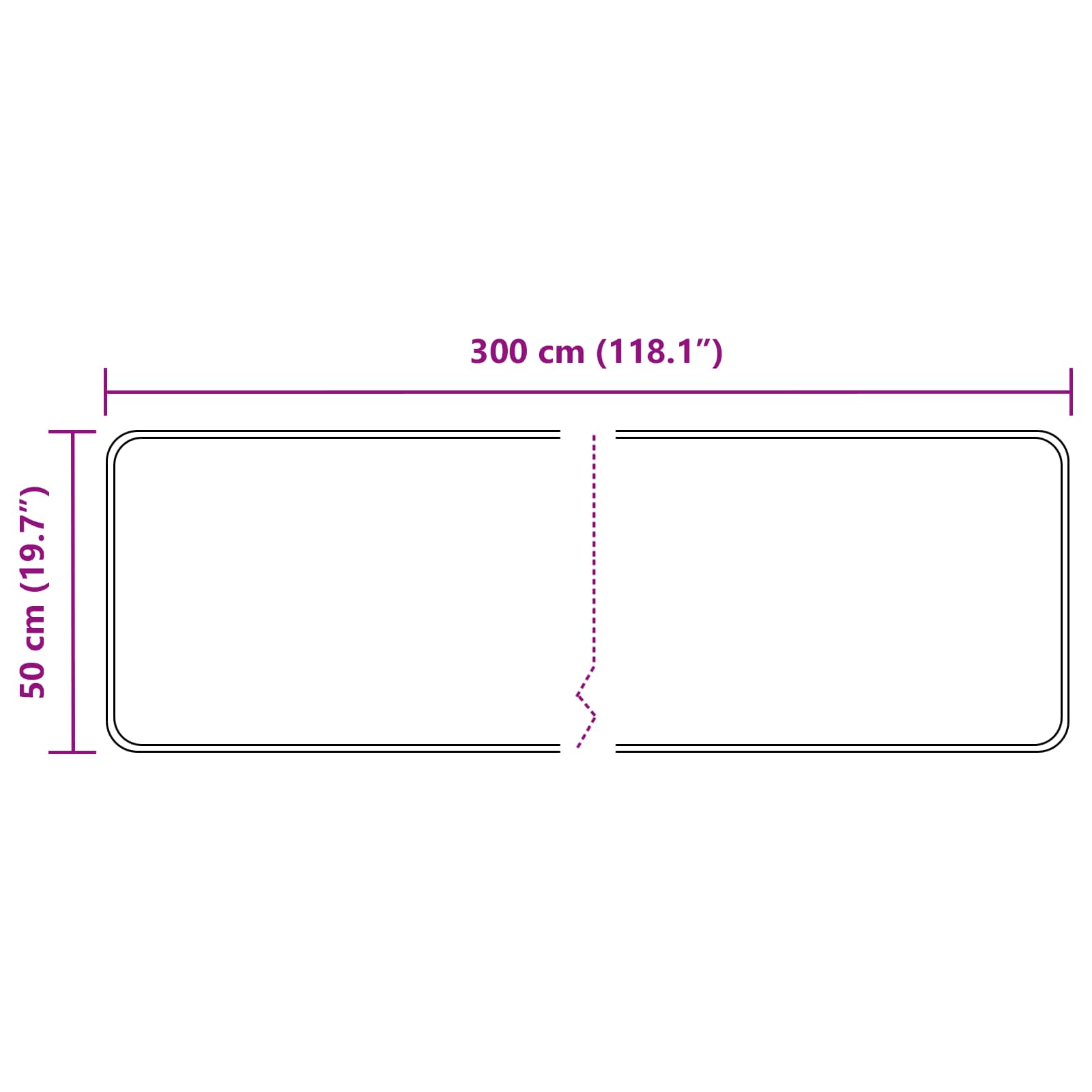 Paklājs MARSA Pelēks 300 x 50 cm Poliesters un PVC