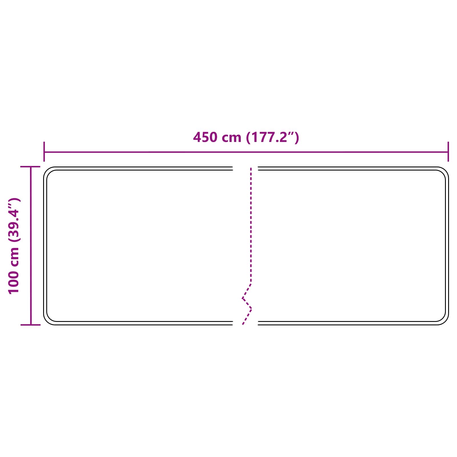 Paklājs MARSA Pelēks 450 x 100 cm Poliesters un PVC