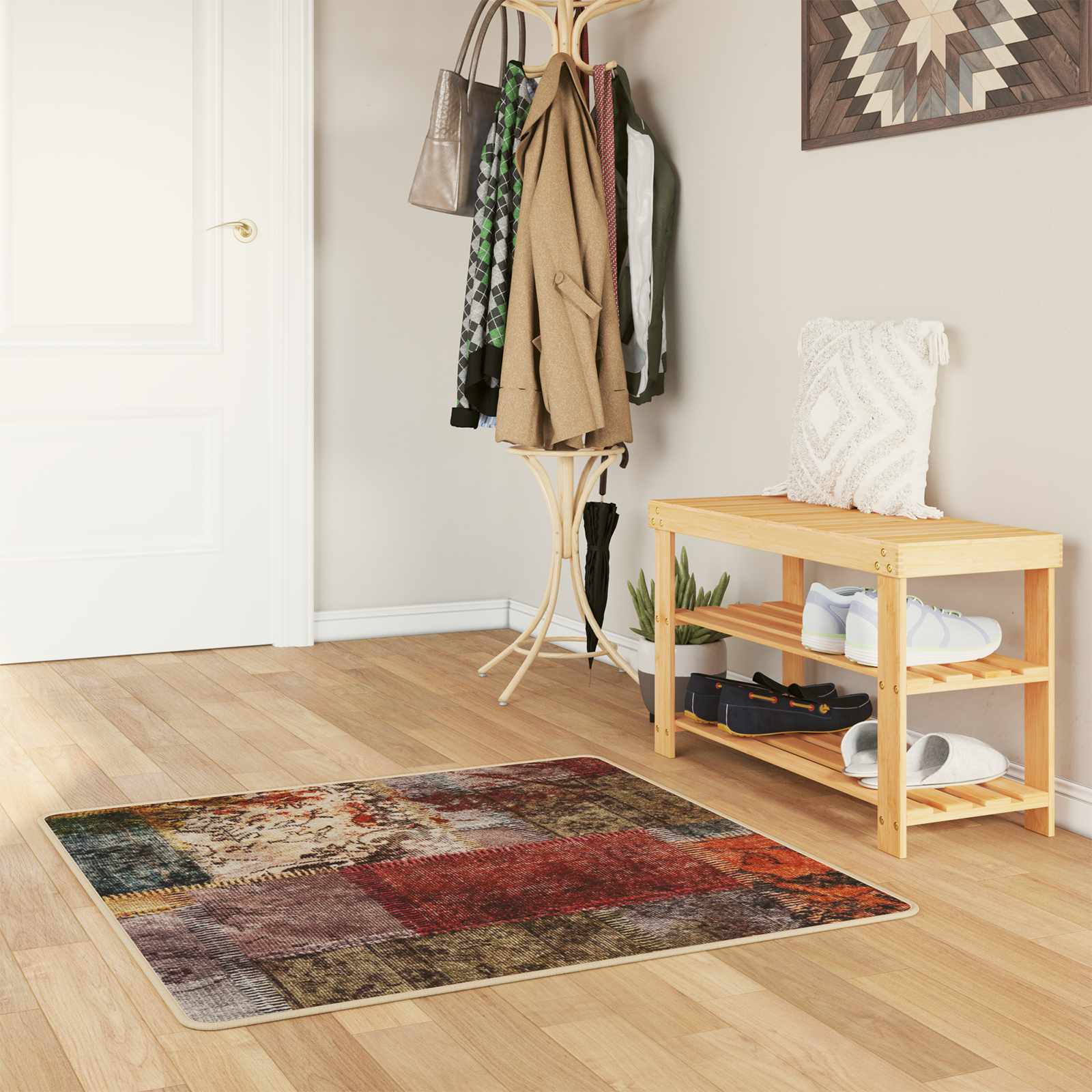 Paklājs MARSA Daudzkrāsains 100 x 100 cm Poliesters un PVC