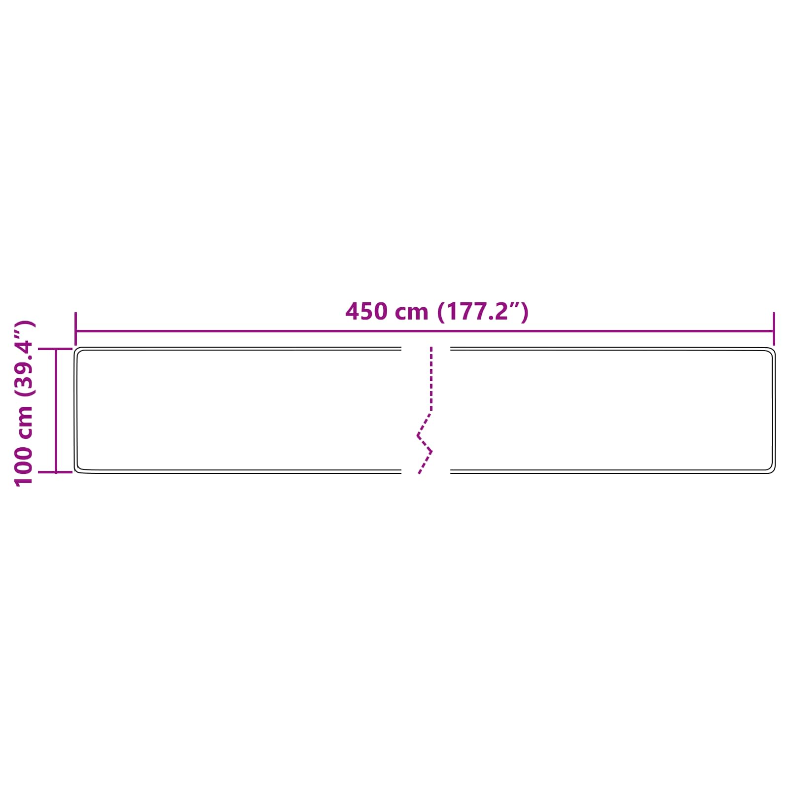 Kilimėlis MARSA Įvairiaspalvis 100 x 450 cm Poliesteris ir PVC