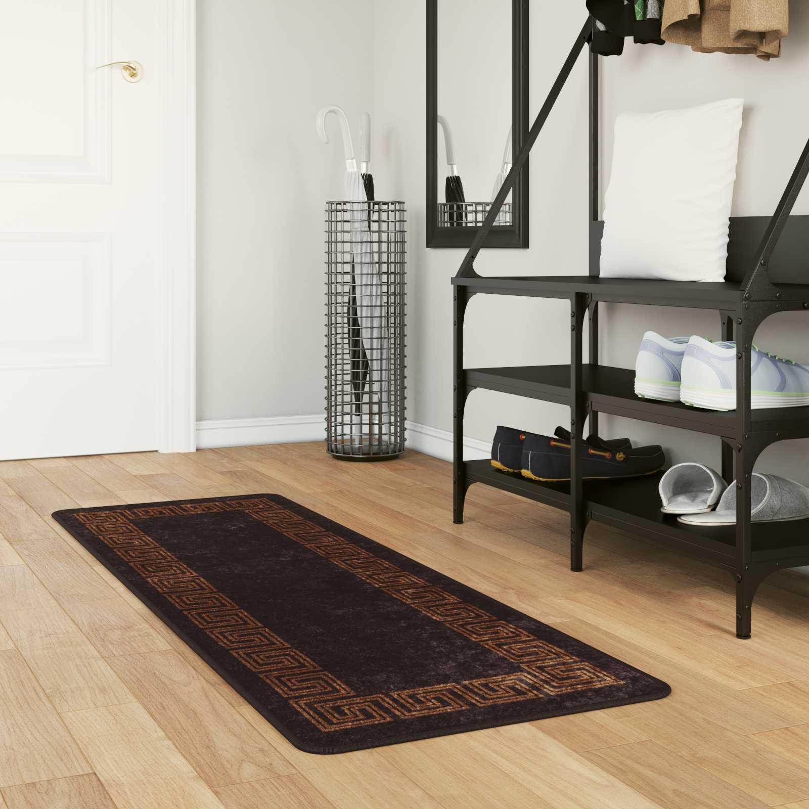 Paklājiņš MARSA Melns 50 x 150 cm Poliesters un PVC