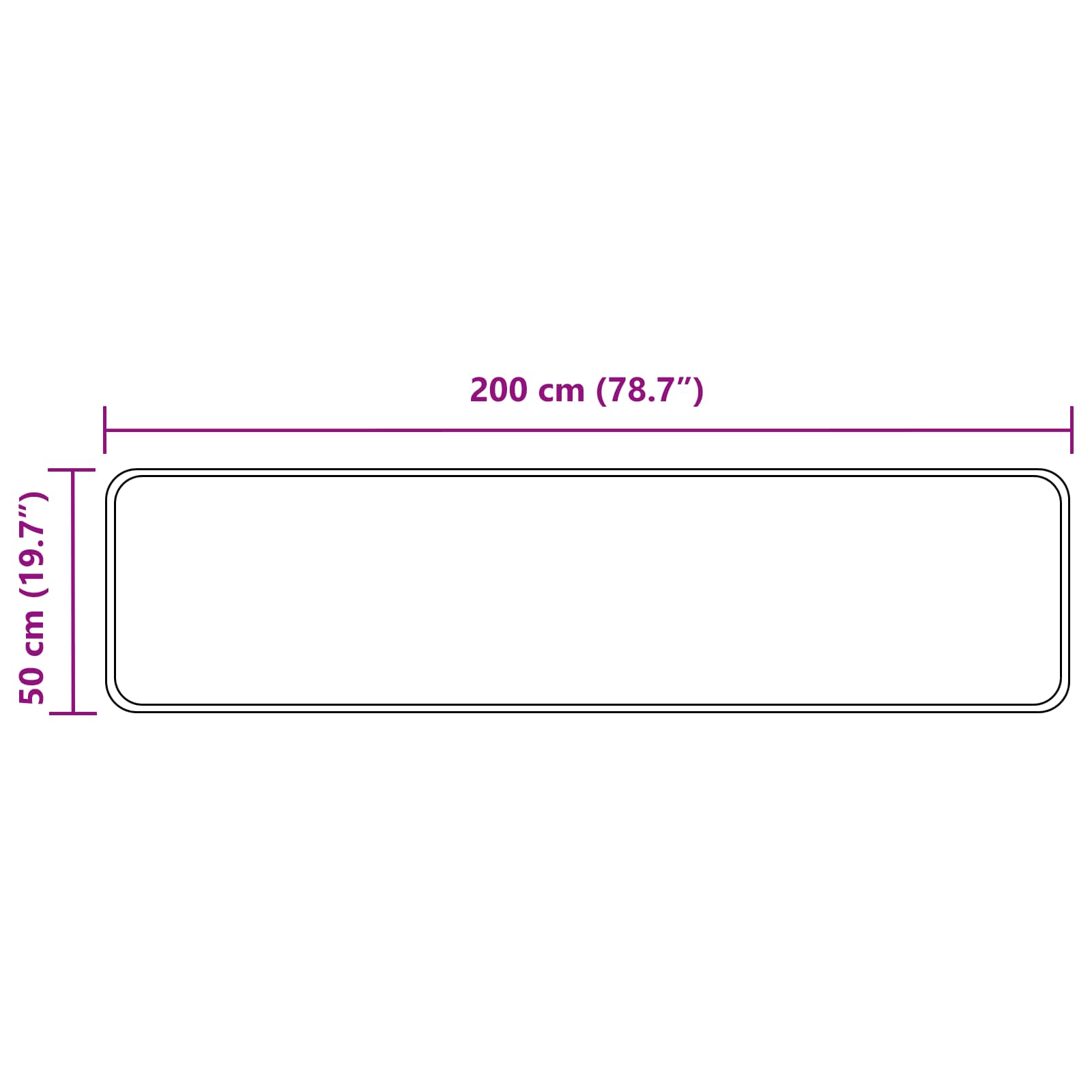 Kilimėlis MARSA Juodas 50 x 200 cm Poliesteris ir PVC